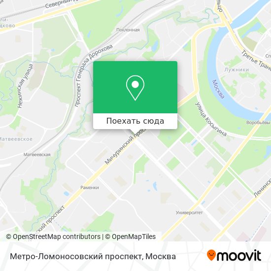 Карта метро ломоносовский проспект