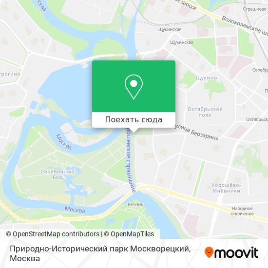 Карта Природно-Исторический парк Москворецкий