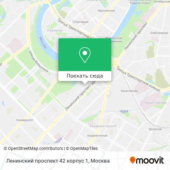 Карта Ленинский проспект 42 корпус 1