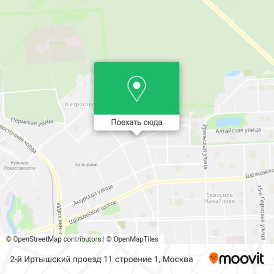 Карта 2-й Иртышский проезд 11 строение 1