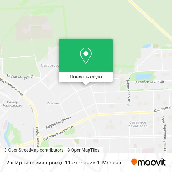 Карта 2-й Иртышский проезд 11 строение 1
