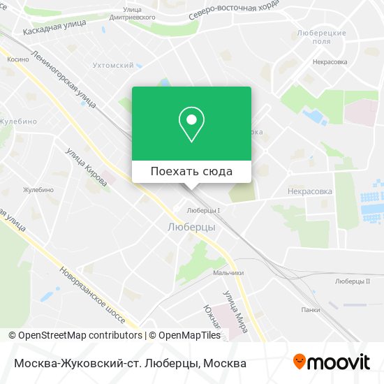 Карта Москва-Жуковский-ст. Люберцы