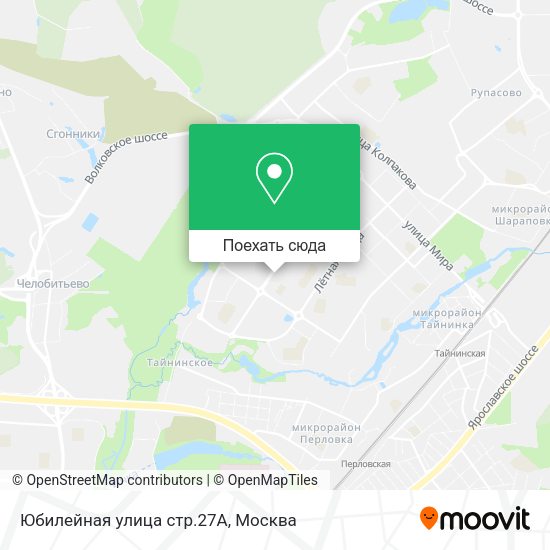 Карта Юбилейная улица стр.27А