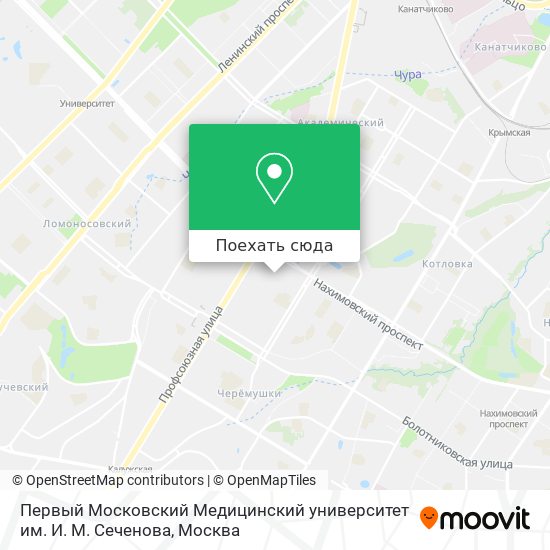 Карта Первый Московский Медицинский университет им. И. М. Сеченова