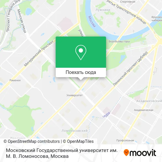 Карта Московский Государственный университет им. М. В. Ломоносова