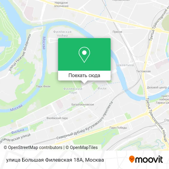 Карта улица Большая Филевская 18А