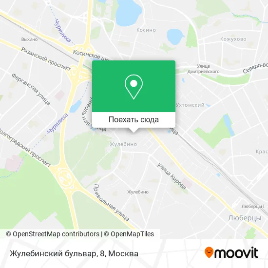 Карта Жулебинский бульвар, 8