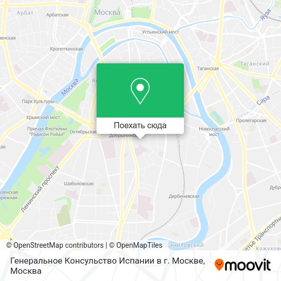 Карта Генеральное Консульство Испании в г. Москве