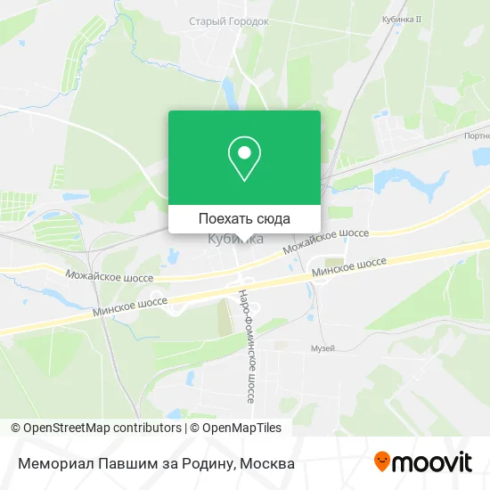 Карта Мемориал Павшим за Родину