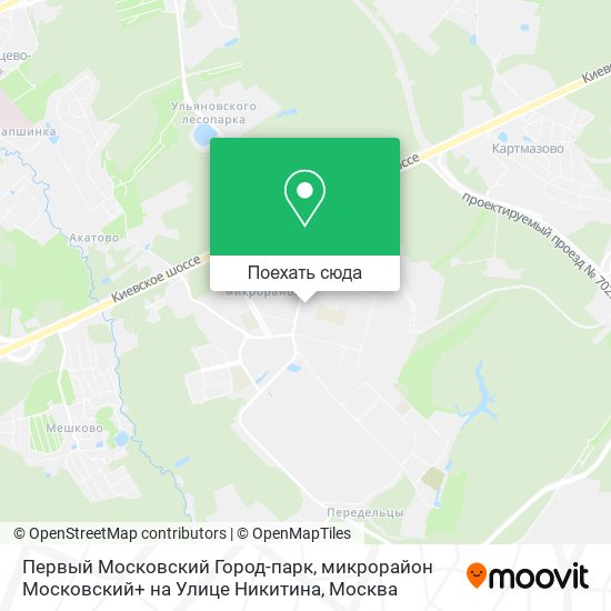 Карта Первый Московский Город-парк, микрорайон Московский+ на Улице Никитина