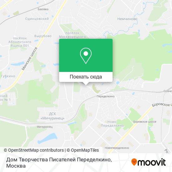 Карта Дом Творчества Писателей Переделкино