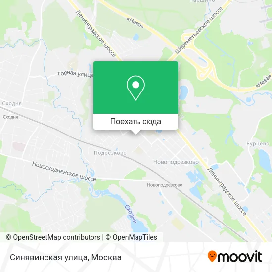 Карта Синявинская улица