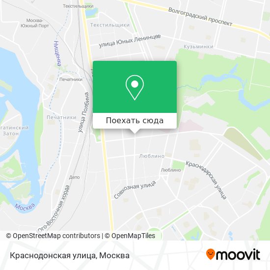 Карта Краснодонская улица