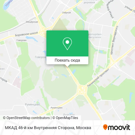 Карта МКАД 46-й км Внутренняя Сторона