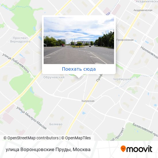Карта улица Воронцовские Пруды