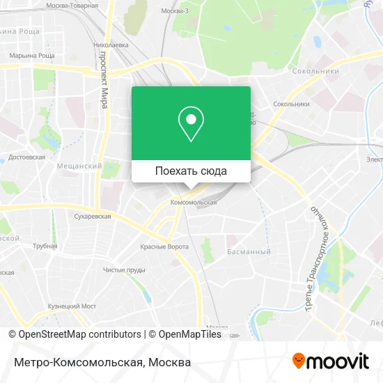 Карта Метро-Комсомольская