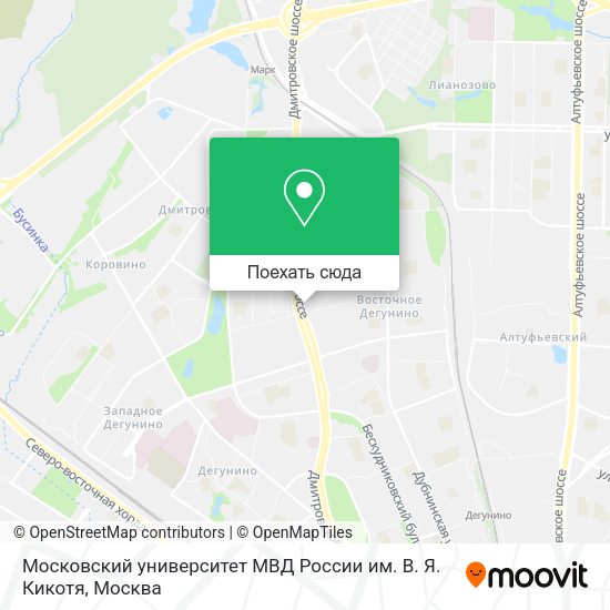 Карта Московский университет МВД России им. В. Я. Кикотя