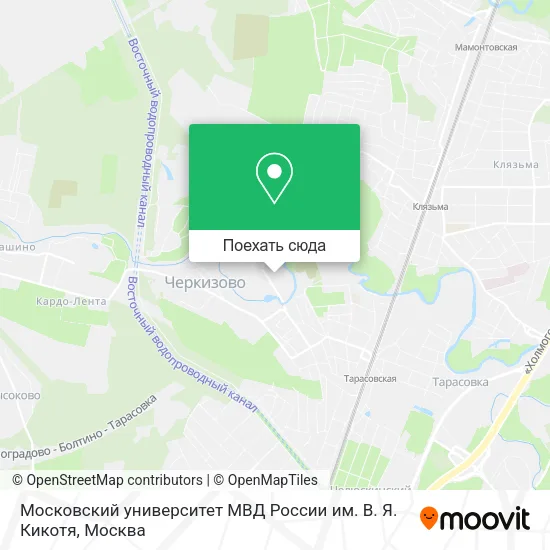 Карта Московский университет МВД России им. В. Я. Кикотя