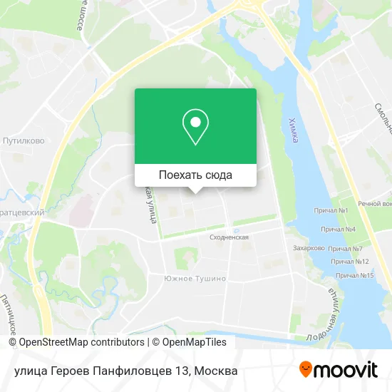 Карта улица Героев Панфиловцев 13