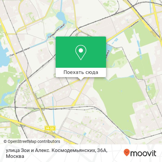 Карта улица Зои и Алекс. Космодемьянских, 36А
