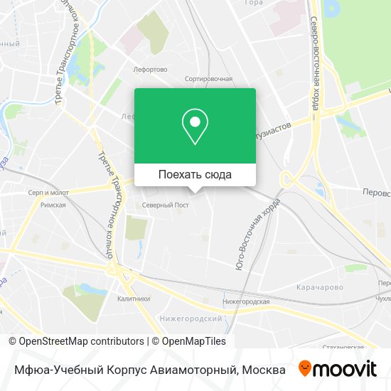 Карта Мфюа-Учебный Корпус Авиамоторный