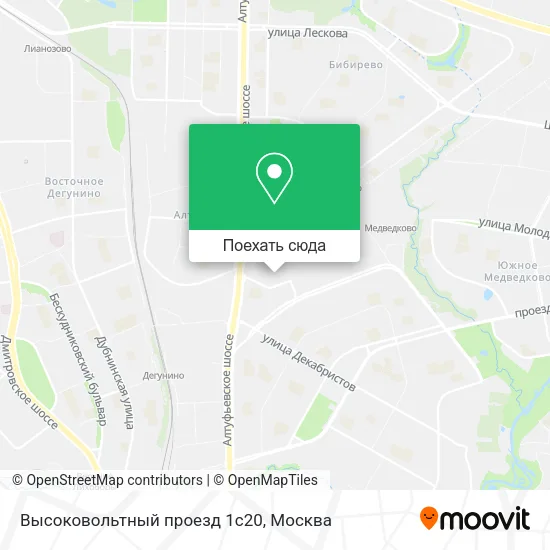 Карта Высоковольтный проезд 1с20