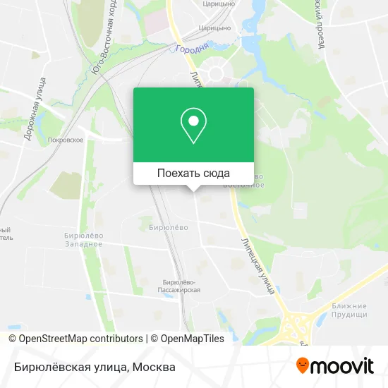 Карта Бирюлёвская улица