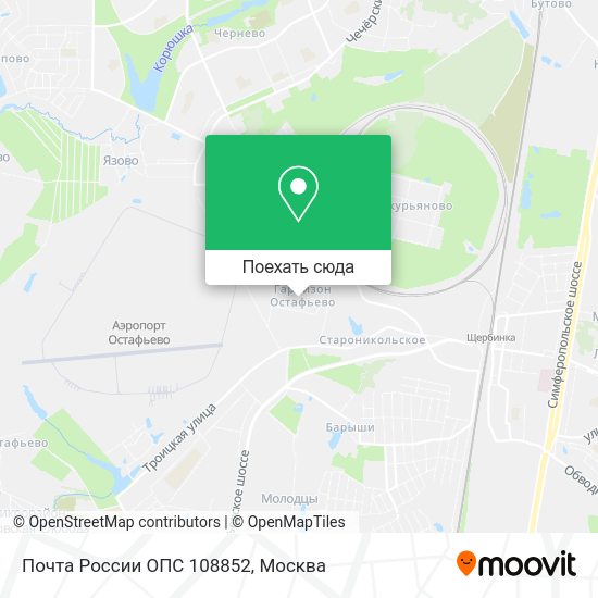 Карта Почта России ОПС 108852
