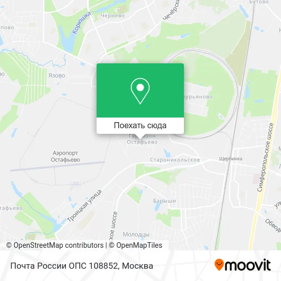 Карта Почта России ОПС 108852