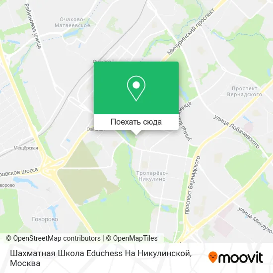 Карта Шахматная Школа Educhess На Никулинской