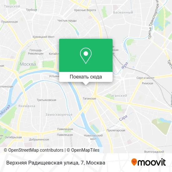 Карта Верхняя Радищевская улица, 7