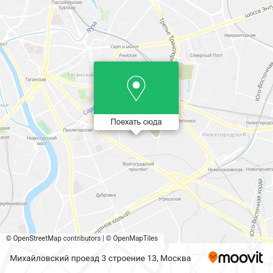 Карта Михайловский проезд 3 строение 13