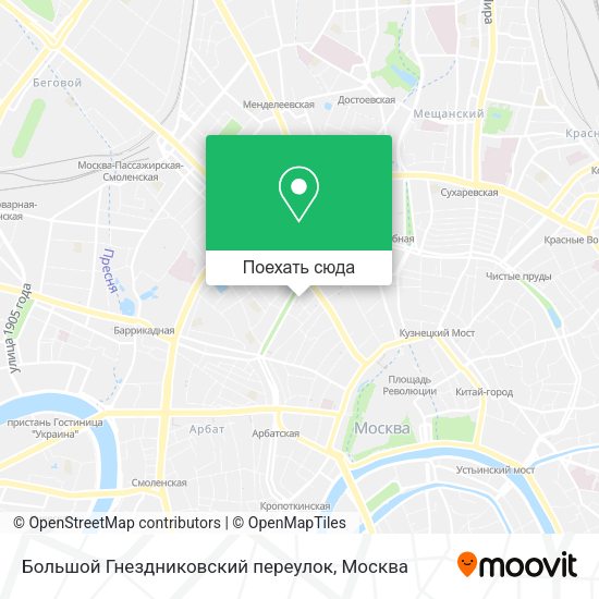 Карта Большой Гнездниковский переулок