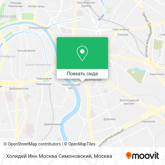 Карта Холидей Инн Москва Симоновский