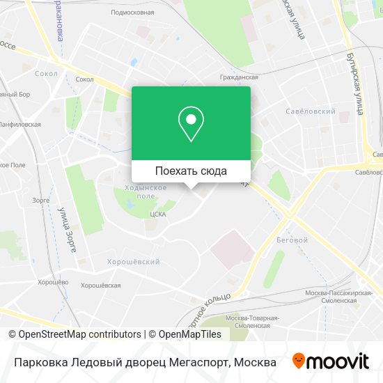 Карта Парковка Ледовый дворец Мегаспорт