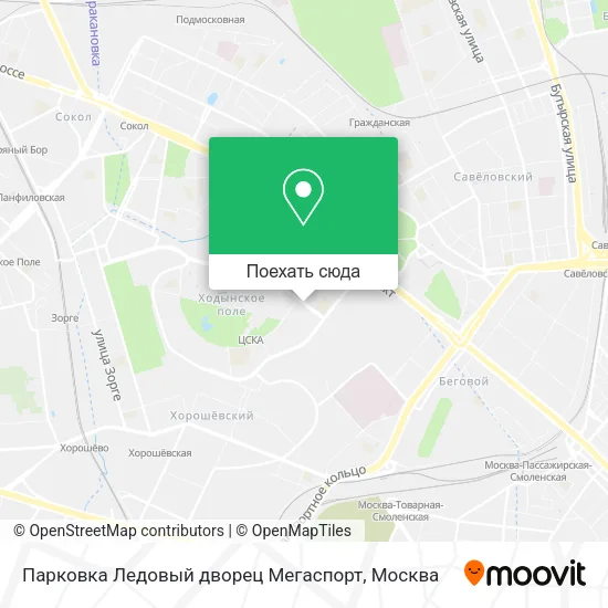 Карта Парковка Ледовый дворец Мегаспорт