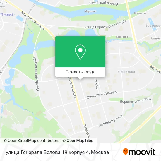 Карта улица Генерала Белова 19 корпус 4