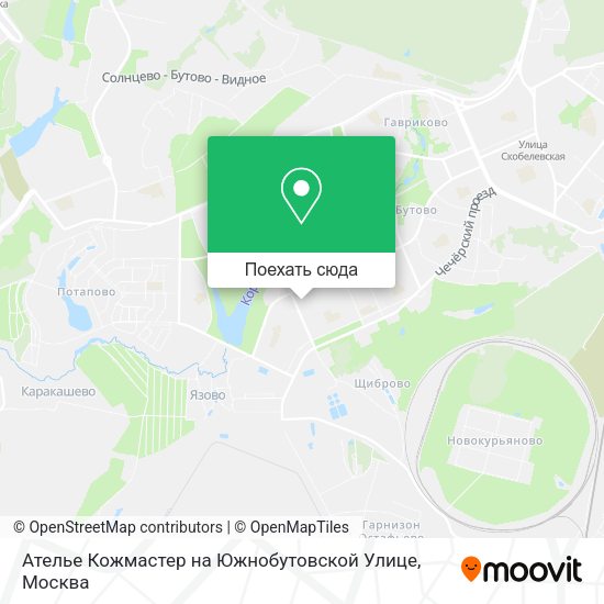 Карта Ателье Кожмастер на Южнобутовской Улице