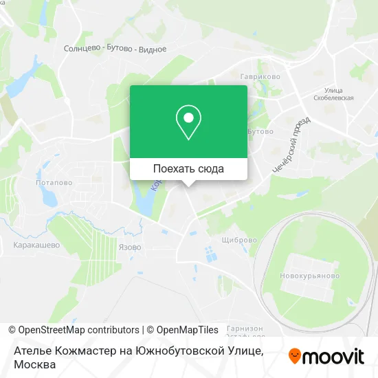 Карта Ателье Кожмастер на Южнобутовской Улице