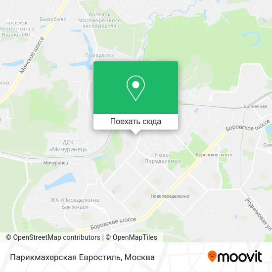 Карта Парикмахерская Евростиль