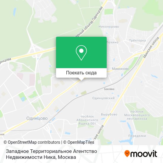 Карта Западное Территориальное Агентство Недвижимости Ника