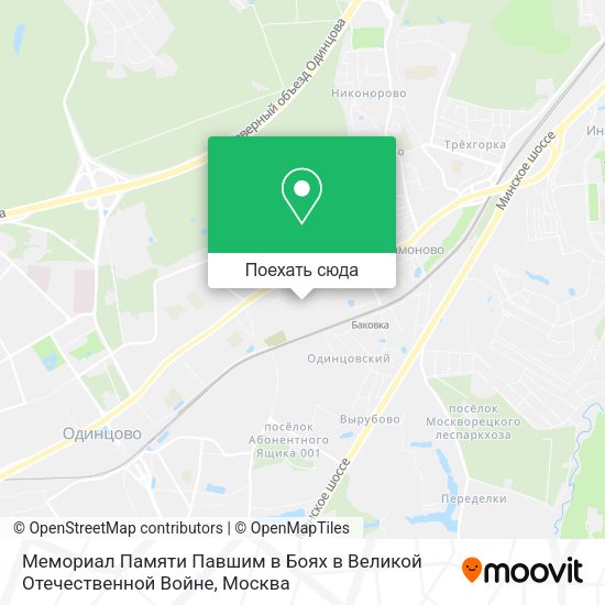 Карта Мемориал Памяти Павшим в Боях в Великой Отечественной Войне