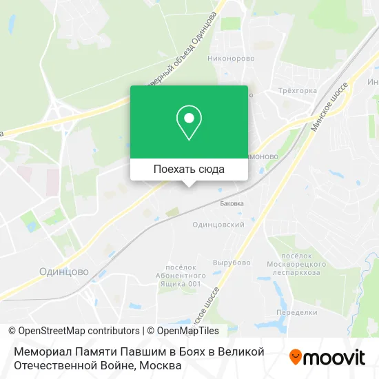 Карта Мемориал Памяти Павшим в Боях в Великой Отечественной Войне