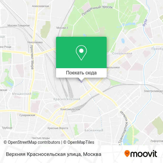 Карта Верхняя Красносельская улица