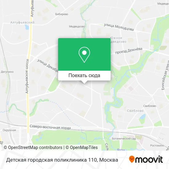 Карта Детская городская поликлиника 110