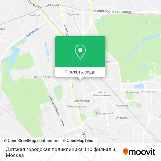 Карта Детская городская поликлиника 110 филиал 3