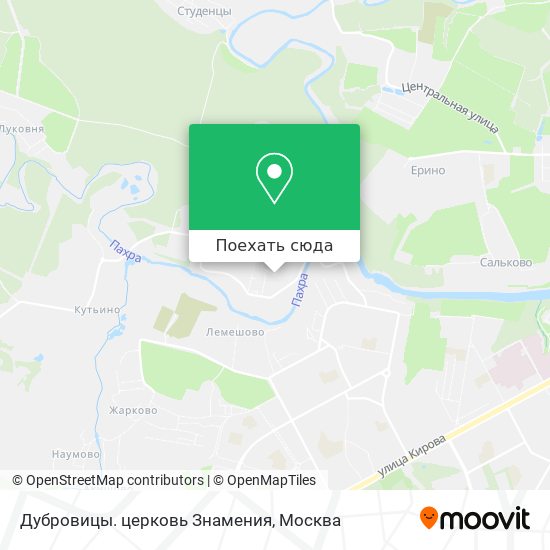 Дубровицы московская область на карте