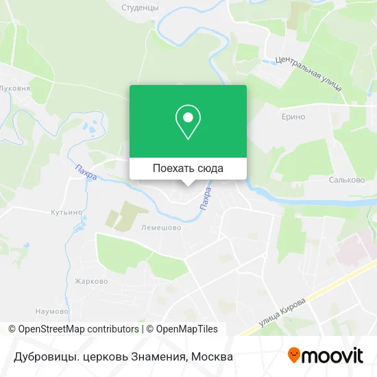 Карта Дубровицы. церковь Знамения