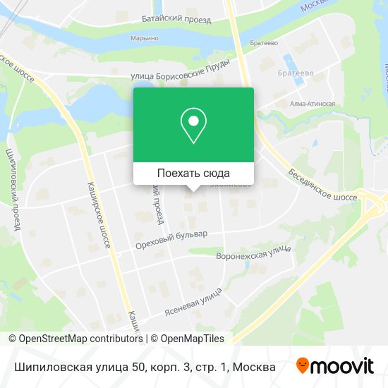 Карта Шипиловская улица 50, корп. 3, стр. 1