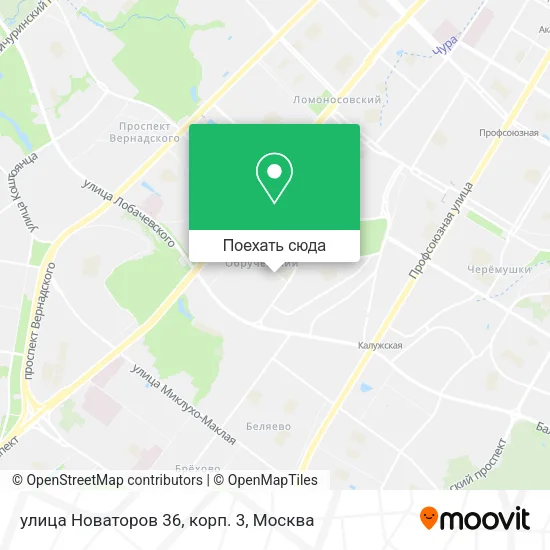 Карта улица Новаторов 36, корп. 3
